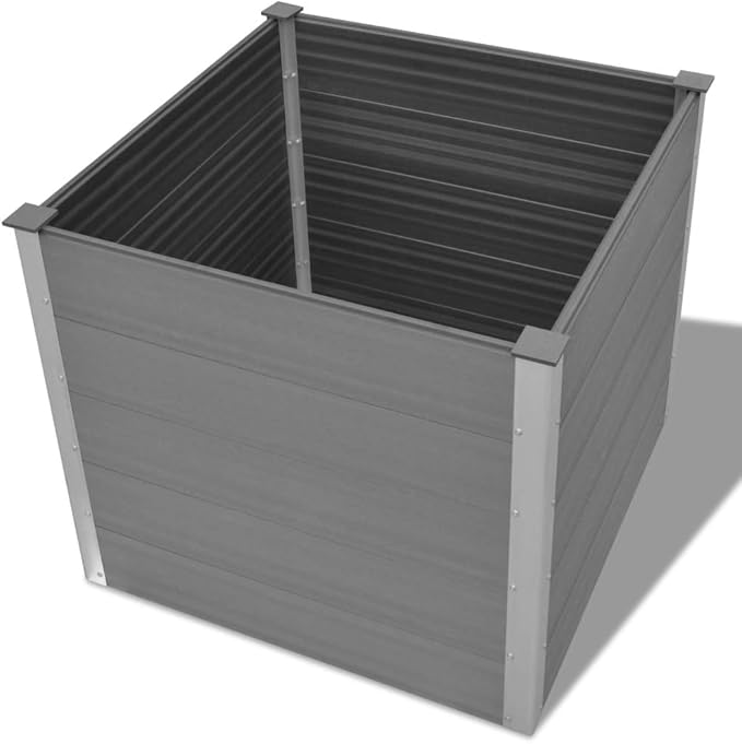 SKM Garden Raised Bed WPC 39.4x39.4x35.8 Gray