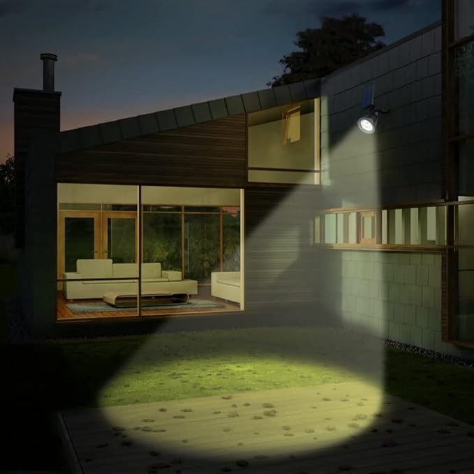 Solar Spotlights 4LED Solar Landscape Spotlights Solar Landscape Lights Waterproof 2-in-1 Multi Use Outdoor Wall Lights (Warm White)