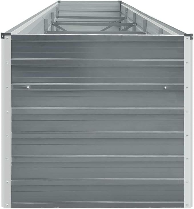 SKM Raised Bed Grey Galvanized Steel 157.5 x 31.5 x 17.7 in DurableGrey (Weight 27.91KG)