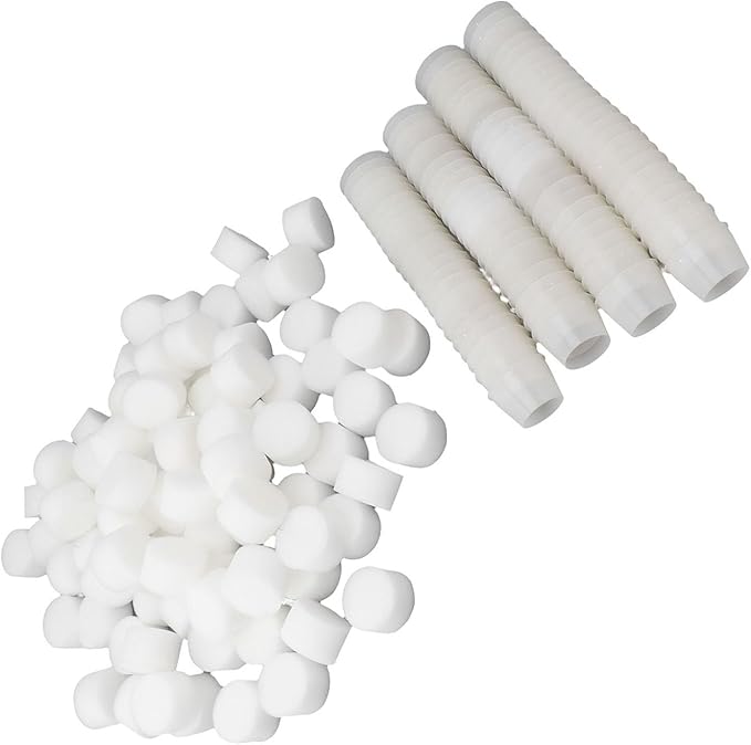 Greensen 100 Hydroponic Net Cups Set Reusable Plastic Hydroponic Plant Basket with Growing Sponges for Vegetable Seedlings Effectively Promote Plant Roots (White)
