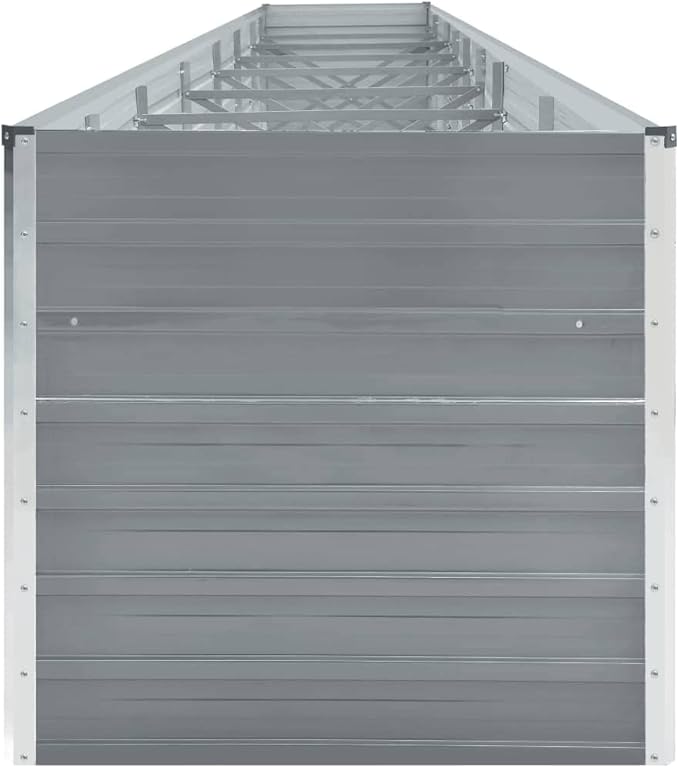 Garden Raised BedElevated Planter BoxRaised PlanterGarden BoxGarden BedPlanterfor Backyard Patio to Grow Vegetables Herbs and FlowersGalvanized Steel 236.2x31.5x17.7 Gray