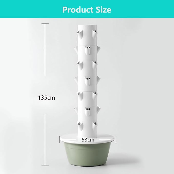 AIZYR Hydroponic Tower Vertical Garden Planter with Pump Hydroponics Growing System Kit Suitable for Indoor and Outdoor7 Layer