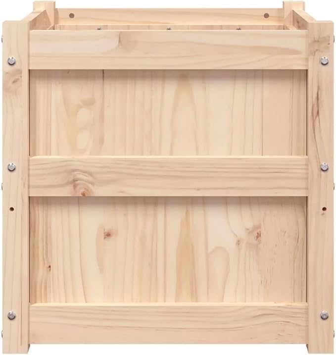 Pine Wood Planter Box for Flower Vegetable Plant Herb Gardening - Outdoor Large Bed for Patio Growing 19.7x19.7x19.7