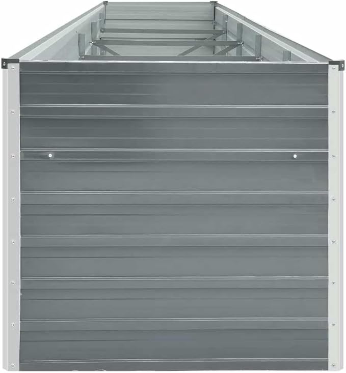 Galvanized Steel Raised Garden Bed 157.5 x 31.5 x 17.7 in Grey Metal Planter Box Large Outdoor Elevated Vegetable Flower Bed Patio Yard