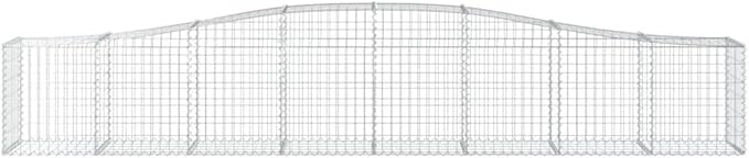 2-Pack Gabion Basket Planter Set 157.5x19.7 Galvanized Iron Decorative Inlays Modern Rectangular Garden Bed for Outdoor Patio Backyard &amp Landscape