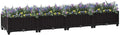 Raised Garden Bed 63x15.7x9.1 Polypropylene Planter Outdoor Elevated Planting Box for Vegetables Herbs Flowers Black
