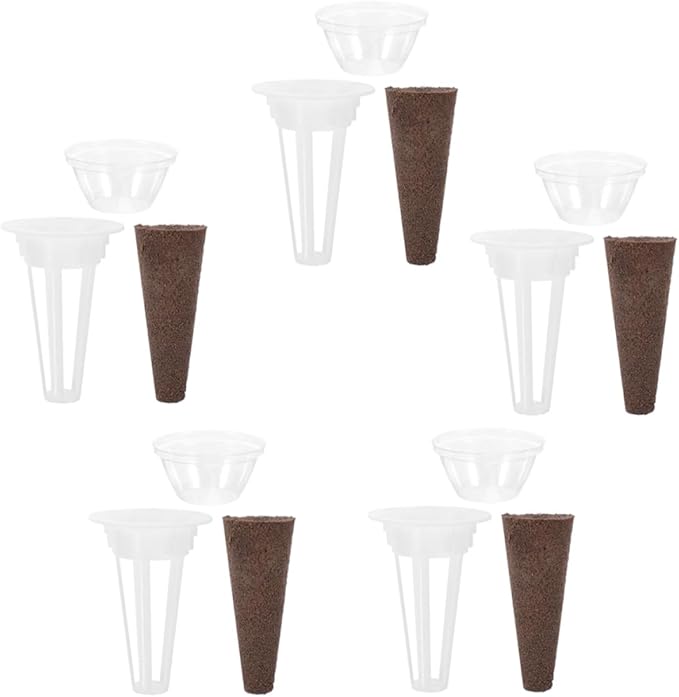 VANZACK 5sets Hydroponic Grow Basket Kit Humidity Domes for Soilless Plants for Indoor Gardening Includes Net Pots and Growing Accessories