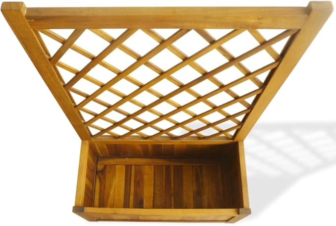 Natural Wood Planter Solid Fir Wood Medium Size Galvanized Wire Garden Steel Welded Grid Fence Landscape Triangular Fencing - Bed &amp Rock Walls