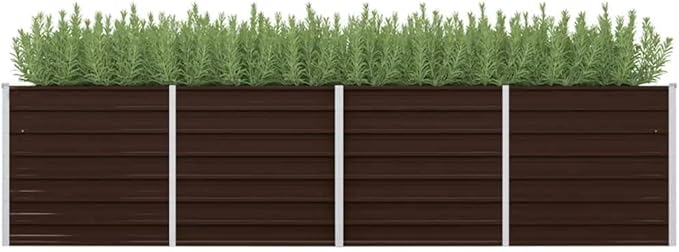 YAFF Garden Raised Bed Brown 126x31.5x30.3 Galvanized Steel