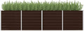 YAFF Garden Raised Bed Brown 126x31.5x30.3 Galvanized Steel