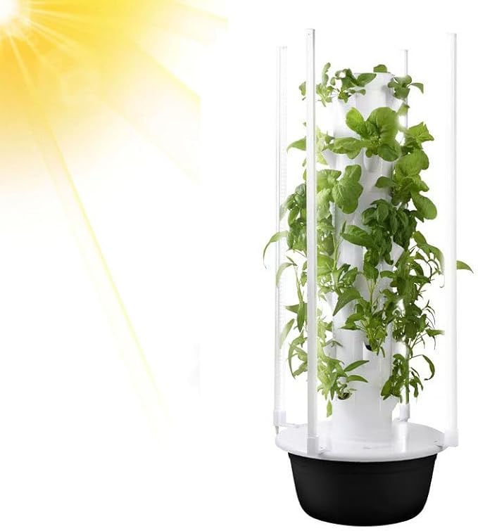 Hydroponics Growing System 28-Plants Indoor Vertical Tower Garden System Kit Hydroponic Growing Tower with Tank &amp Visual Water Level Hydroponic Germination Kit for Gardening Lover7-Layer