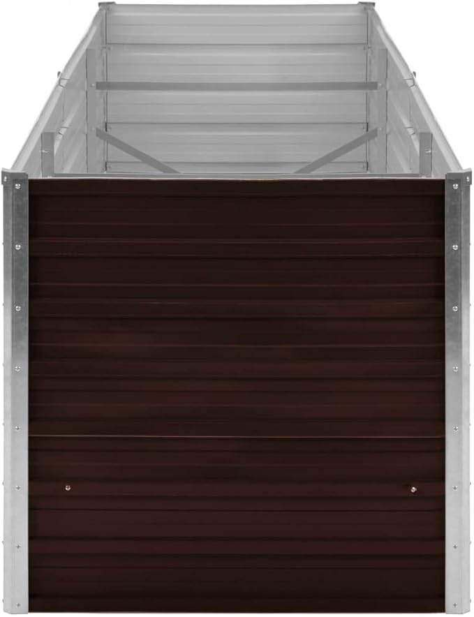 SKM Garden Raised Bed Brown 240x80x77 cm Galvanised Steel (Weight-15KG)