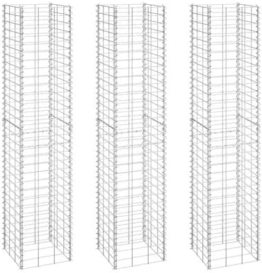 Raised Planter BoxPlants Elevated Garden BoxesElevated Vegetable Growing BedGrow Herbs and Vegetables OutdoorsGabion Raised Beds 3 pcs 11.8x11.8x59.1 Iron