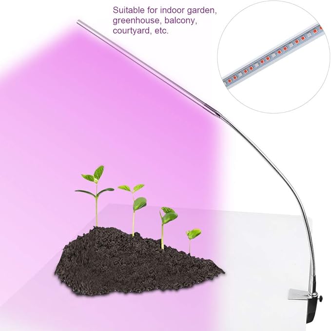 Tyenaza Grow Light Folding USB Powered Plant Growing Light Lamps with Clamp for Indoor Garden Greenhouse