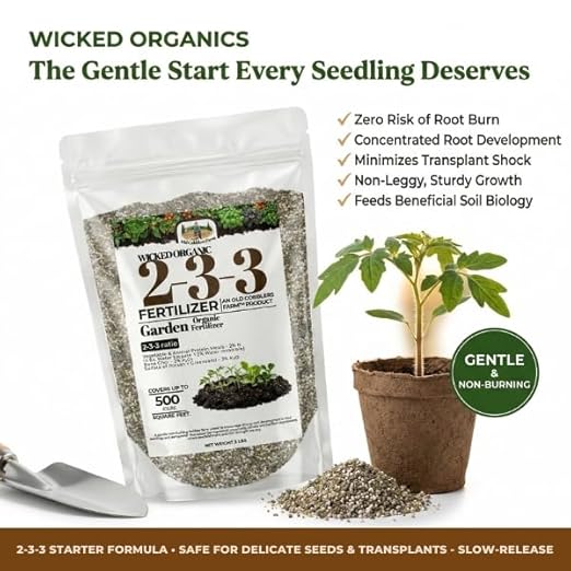 Old Cobblers Farm Wicked Organic Seed Starter Fertilizer 2-3-3 – Gentle Nutrition for Strong Root Development (5 lbs | 10 lbs | 15 lbs | 20 lbs) (10 lbs)