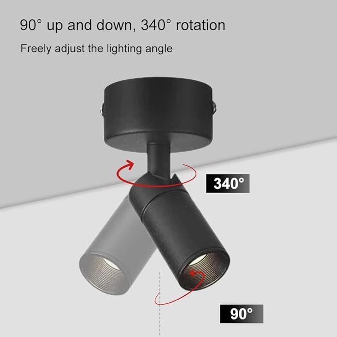 Spotlight Led Ceiling Spotlight Adjustable Spots 350°Rotation Wall Swivel Lamps Focus Lighting Fixture for Living Room Bedroom Hallway