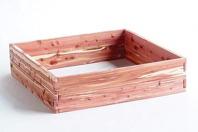 Customizable 28 Square Feet Red Cedar Raised Garden Bed Kit USA Made 64 x 64