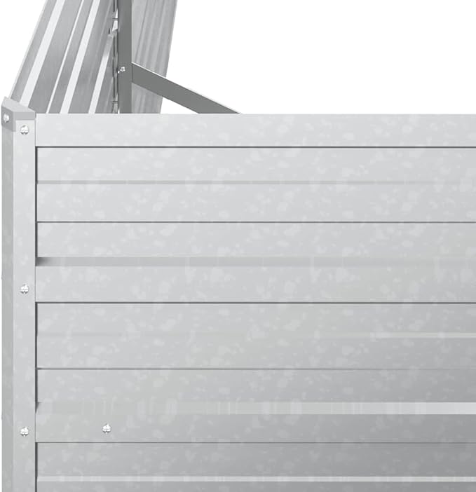 Large Galvanized Steel Raised Garden Bed Silver Rectangular Outdoor Planter for Vegetables Herbs Flowers 189x31.5x17.7 Inch Durable Metal Planter Box