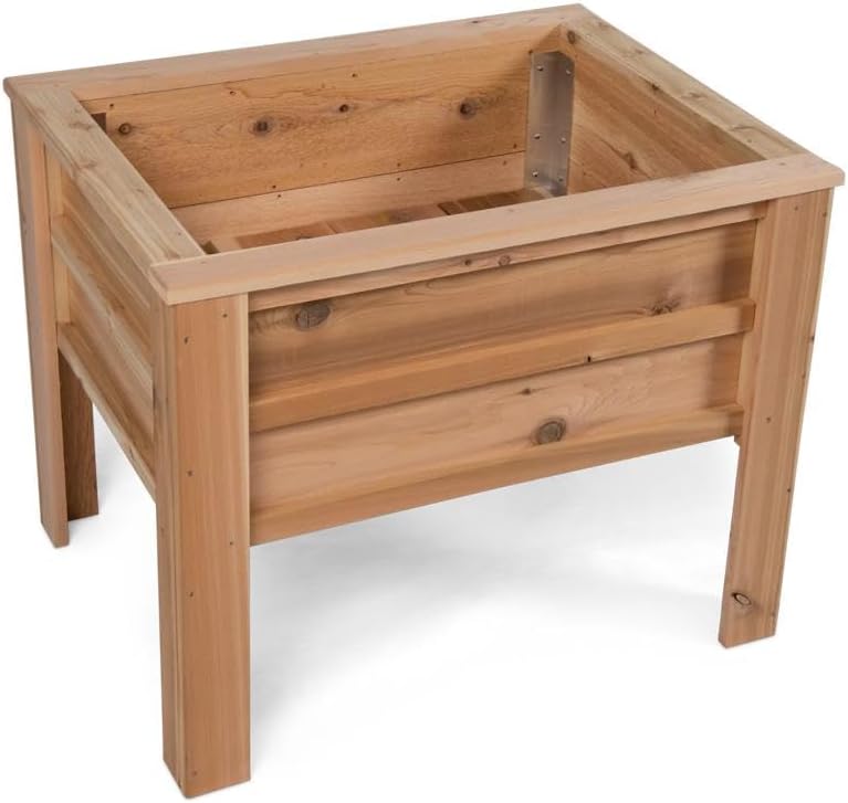 Gardener's Supply Company | Craftsbury Cedar Wood Elevated Raised Garden Bed 2ft x 3ft | Planter for Outdoor Vegetables Flowers Herbs for Small Space Urban Gardening Deck Patio Lawn