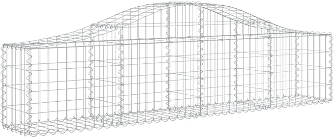 Arched Galvanized Gabion Baskets - 78.7x11.8 - Metal Outdoor Planter for Gardening Flower Beds &amp Box for Plant Vegetable - 4 pcs Large