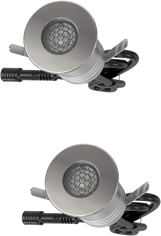2PCS Ground Landscape Lights - 3W LED Spotlights IP67 Waterproof Honeycomb Underground Light Stainless Steel Low Pressure Anti-Glare Floor Tile LampDimmable LED Decorative Lights (Neutral White