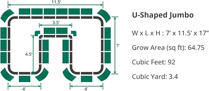 Vego garden 17 Tall U-Shape Raised Garden Bed Metal Raised Planter Bed for Vegetables Flowers Ground Planter Box Jumbo Size