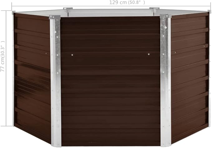SKM Garden Raised Bed Garden Raised Bed Brown 50.8x50.8x30.3 Galvanized Steel