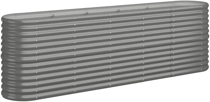 SKM Garden Raised Bed Grey Powder-Coated Steel 88.2x15.7x26.8 inGrey (Weight 24.58KG)