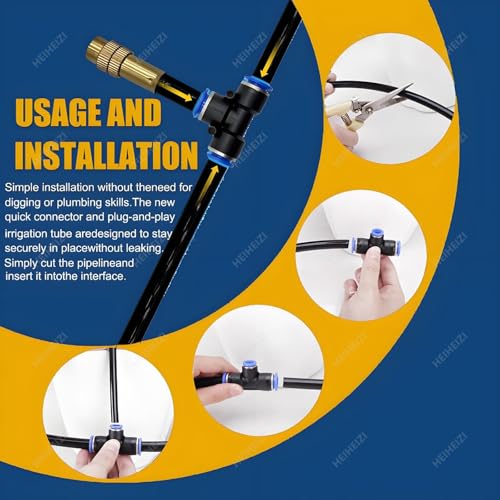 Drip Irrigation Kit - 20m Automatic System with 360° Adjustable Copper Nozzle &amp Atomizing Droppers for Efficient Garden Watering
