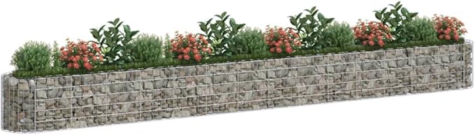 Gabion Raised Bed Planter Basket Pot Wall Outdoor Garden Lawn Patio Border Gardening Flower PlantGabion Cages Basket 212.6x19.7x19.7