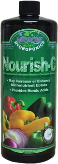 Microbe Life Hydroponics Nourish-C Verified Organic Fertilizer to Enhance Plant Nutrient Absorption for Fruits &amp Vegetables Use with Any Feeding Systems Including Hydroponics or Soil 32 Ounces