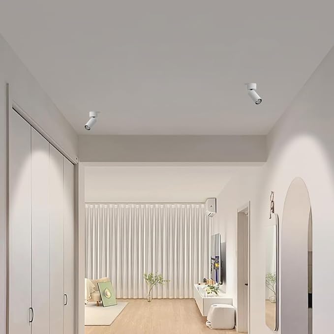 Spotlight White Hardwired SpotlightsAdjustable Directio l Accent Spotlights 10w Exposed Mounted Light for Living Room Artwork Display Lamps