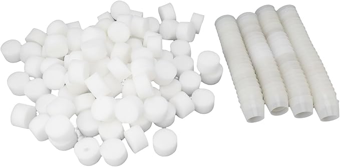 Greensen 100 Hydroponic Net Cups Set Reusable Plastic Hydroponic Plant Basket with Growing Sponges for Vegetable Seedlings Effectively Promote Plant Roots (White)