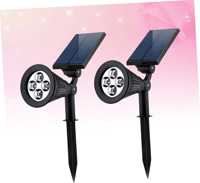2pcs Lights Decorative Ground Plug Outdoor Solar Spotlights for Garden Pathway