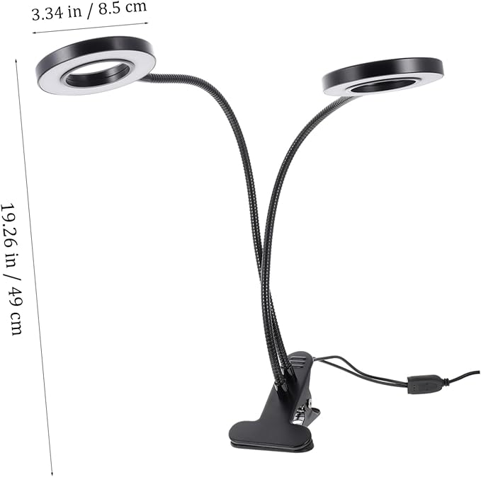 Adjustable Dual-Head LED Plant Growth Lamp for Indoor Use 5V Timer Function Clip-On Design Color Cycle for Greenhouse and Home Planting
