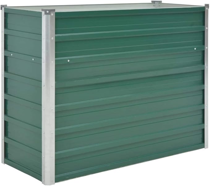 Garden Raised Bed Galvanized Steel 39.4x15.7x31.3 Green