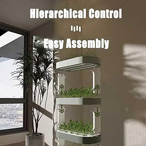 Hydroponics Tower System 48/64 Holes Aeroponics Grow Kit with LED Grow Light &amp Remote Control for Indoor Aquaponics Gardening Efficient Plant Growth Solution