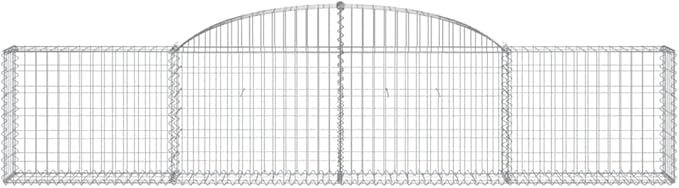 Arched Gabion Planter Baskets Galvanized Steel Metal Boxes for Outdoor Flower Plant Gardening Large Vegetable Growing 118.1x11.8x23.6/31.5 (5 pcs)