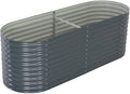 Garden Raised Bed 94.4x31.4x31.8 Galvanized Steel Gray