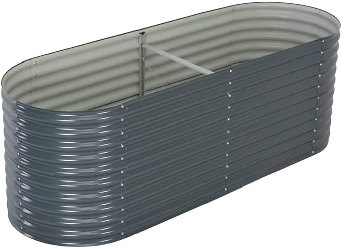 Garden Raised Bed 94.4x31.4x31.8 Galvanized Steel Gray
