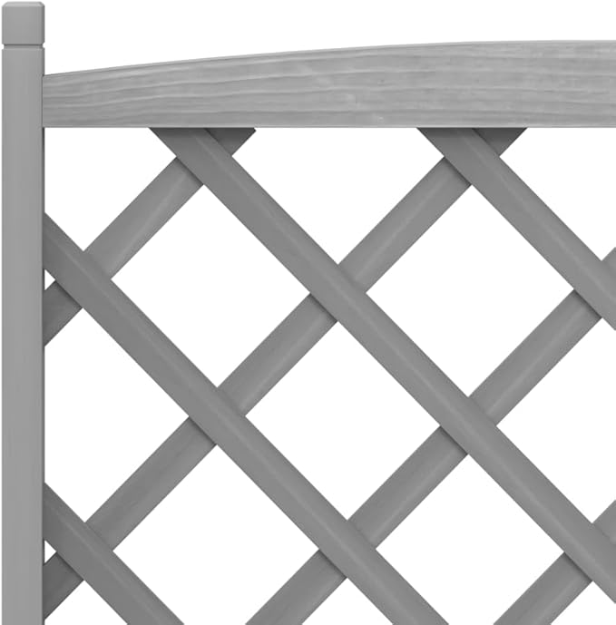 Rustic Grey Large Wooden Planter Box with Trellis Solid Fir Raised Garden Bed 35 x 13 x 71 in Outdoor Elevated Flower Box for Balcony Patio Terrace