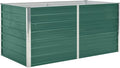 vidaXL Garden Raised Bed Galvanised Steel Rectangular Garden Planter for Flowers and Planters Raised Bed Weather-Resistant Green 63x31.5x30.3