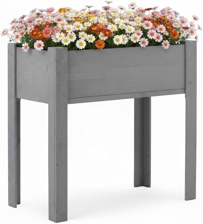 31x31x16 inch Raised Garden Bed with Legs Elevated Wooden Planter Box for Outdoor Plants Flowers Fruits Vegetable Herb Growingg