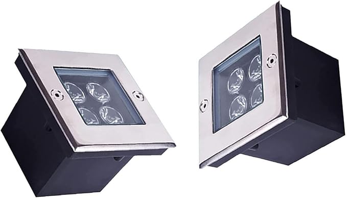 2PCS 4W IP67 Waterproof Square Recessed LED Landscape Lights for Gardens and Pathways