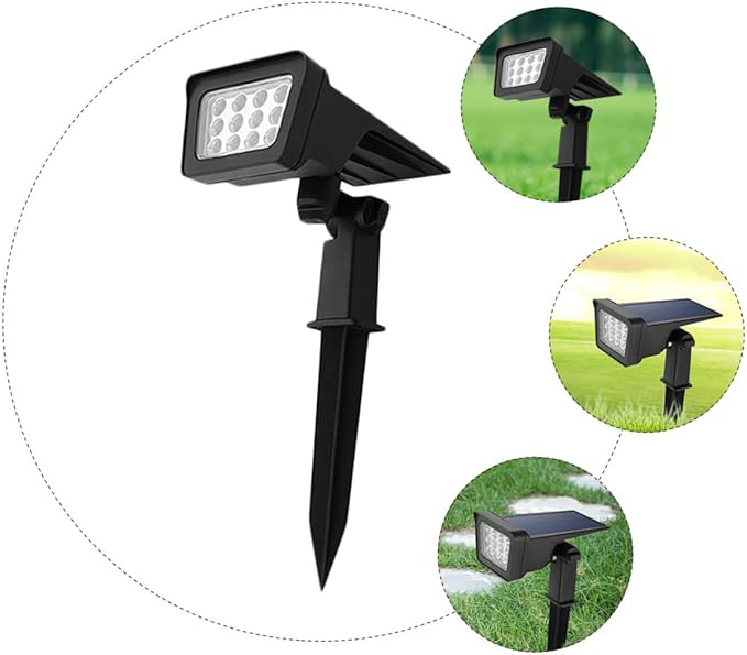 Solar Led Spotlight for Garden and Patio Lawn Stake Light with Settings for Pathways and Landscape Lighting