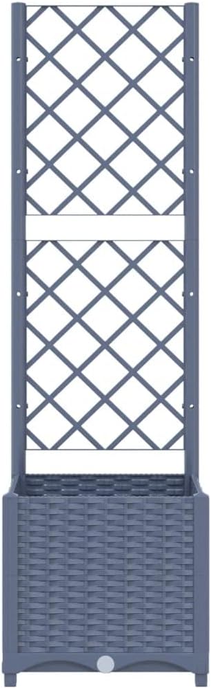 Garden Planter with Trellis Standing planters Garden beds Outdoor Planter Boxes Horse Trough planters Suitable for Courtyard Corridor Orchard Nursery Blue Gray 15.7x15.7x53.5 PP