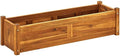 Garden Raised Bed Acacia Wood 39.4 x 11.8 x 9.8 Brown Large Outdoor Planter for Vegetables Herbs Flowers Raised Garden Box Elevated Box Patio for Outdoor Use