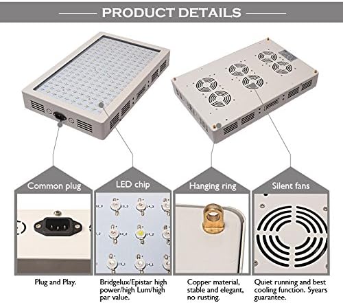 600W LED Grow Light Panel For Hydroponic Garden Greenhouse White(200pcsx3W leds)
