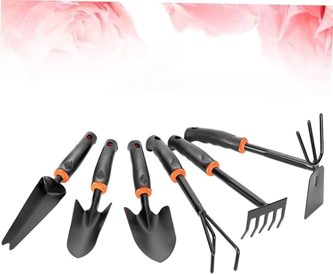 Kisangel 6pcs Garden Tool Shovel Rake Hoe Hoeing Rake Iron Garden Tool for Indoor Outdoor Weeding