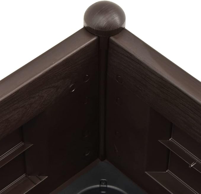 vidaXL Durable Raised Garden Bed - Mocha Polypropylene Planter - Large Capacity - Indoor/Outdoor - UV Weather and Frost - 21.1 Gallon